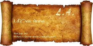Léva Anna névjegykártya